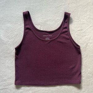 Maroon ribbed tank
